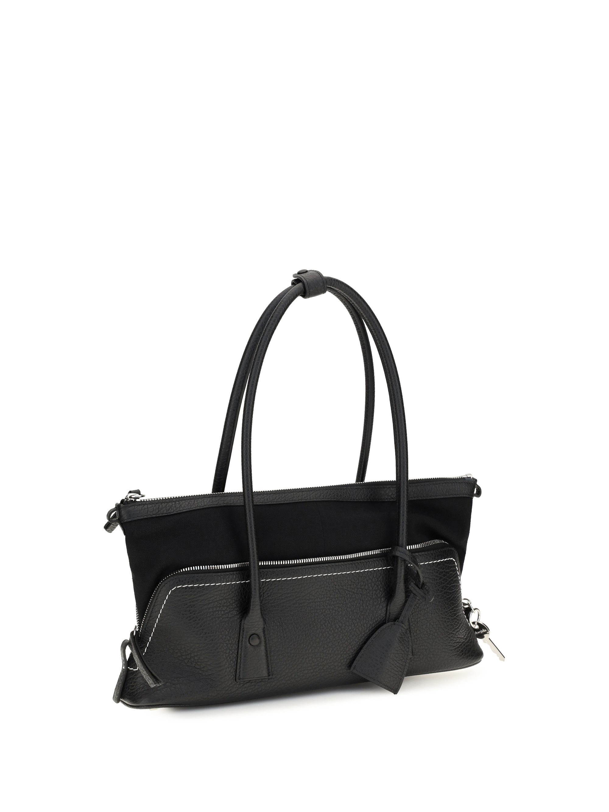 5ac shoulder bag in leather with logo