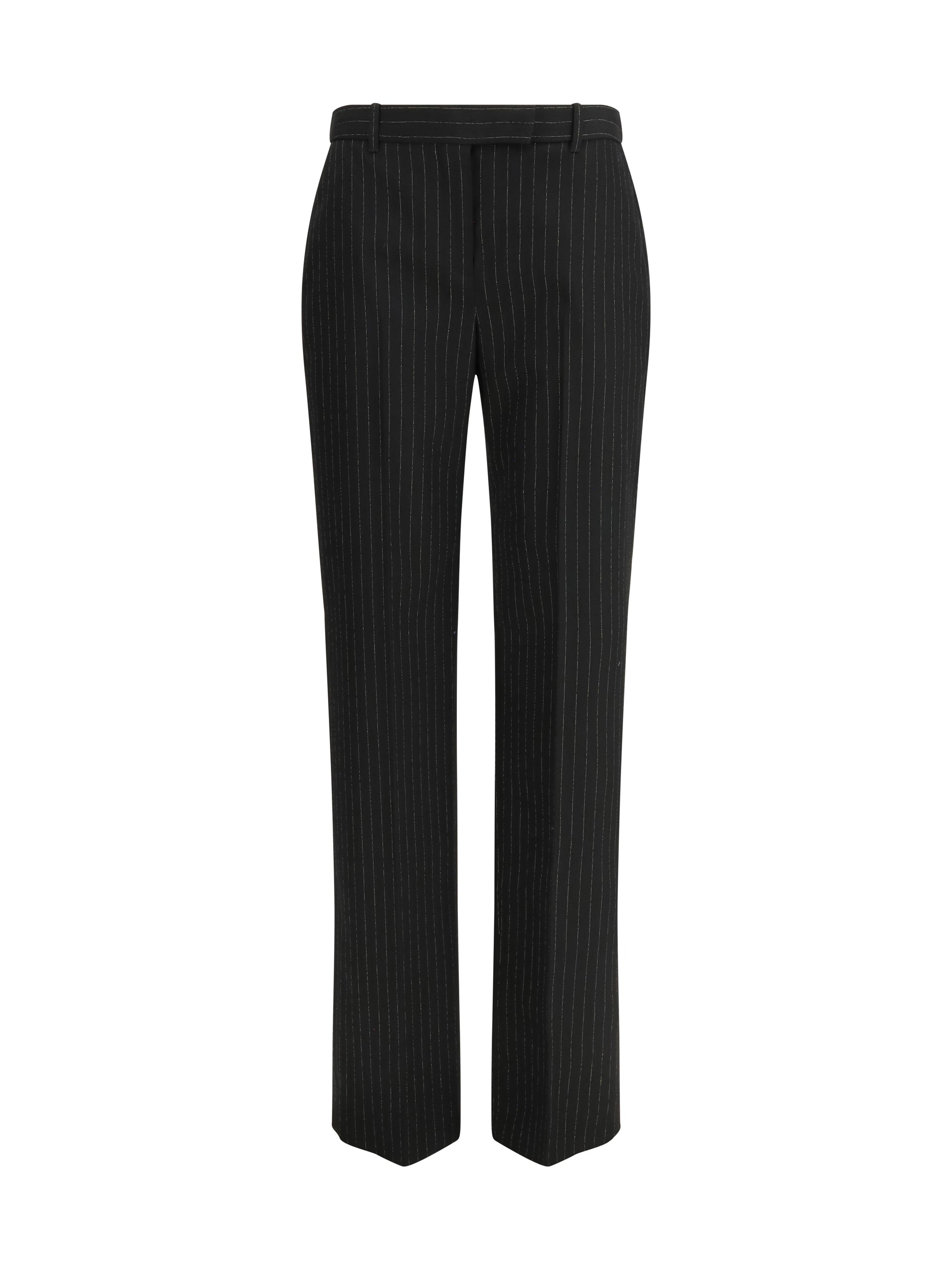 pinstriped tailored pants