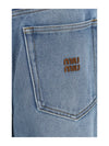 washed denim five-pocket jeans