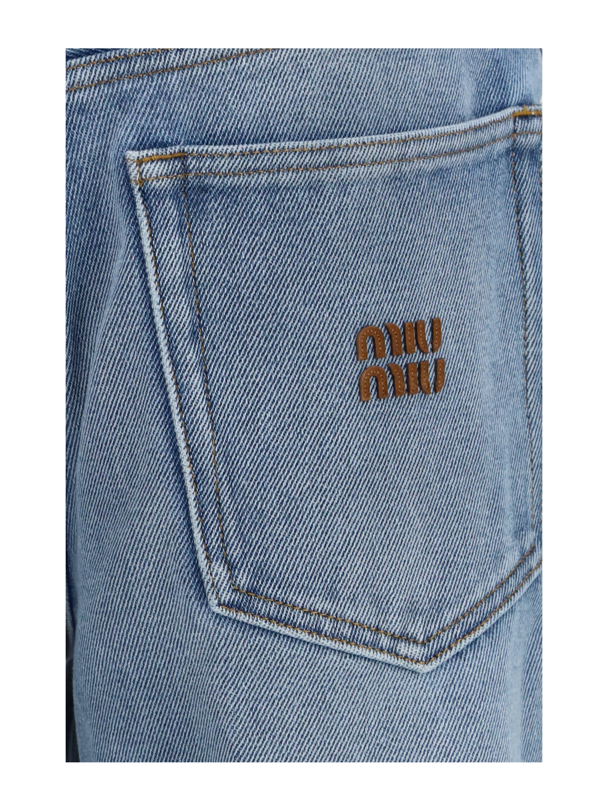 washed denim five-pocket jeans