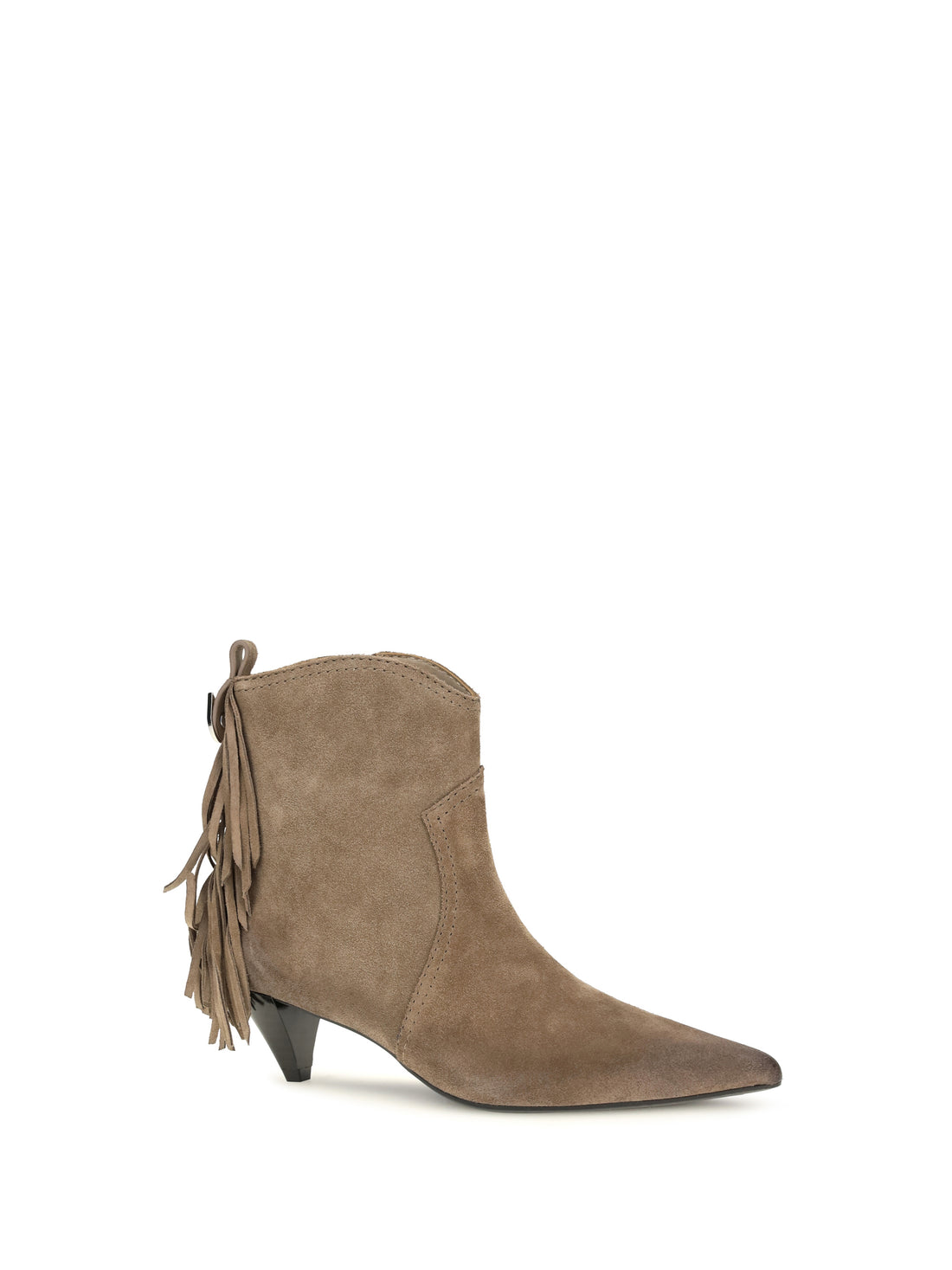 PINKO 36 suede leather didi ankle boots with fringes