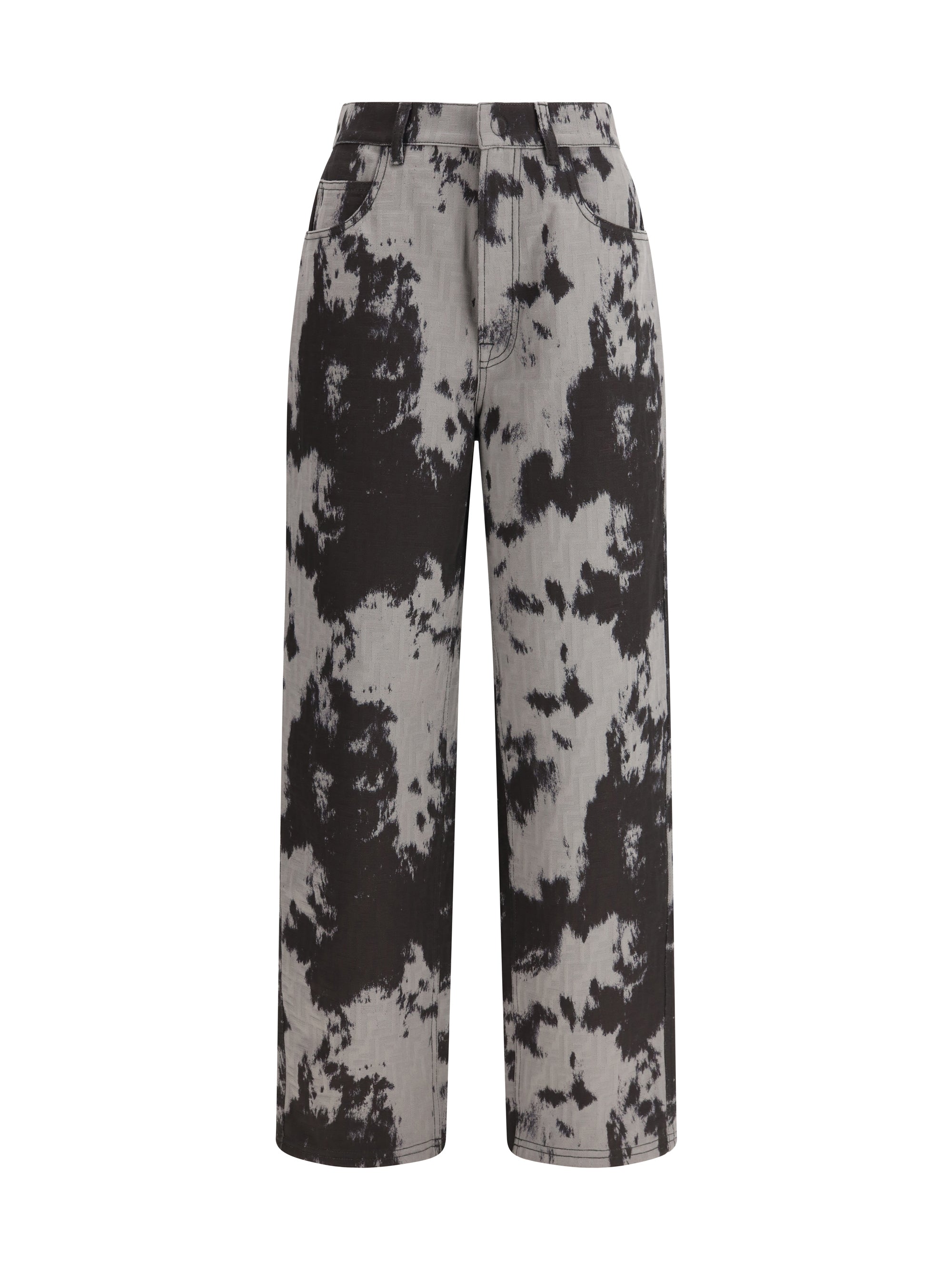 FENDI 38 ff animalier print jeans