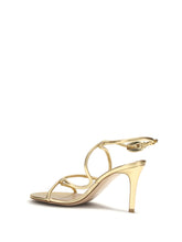 GIANVITO ROSSI 36 jungle mamba metallic leather sandals 