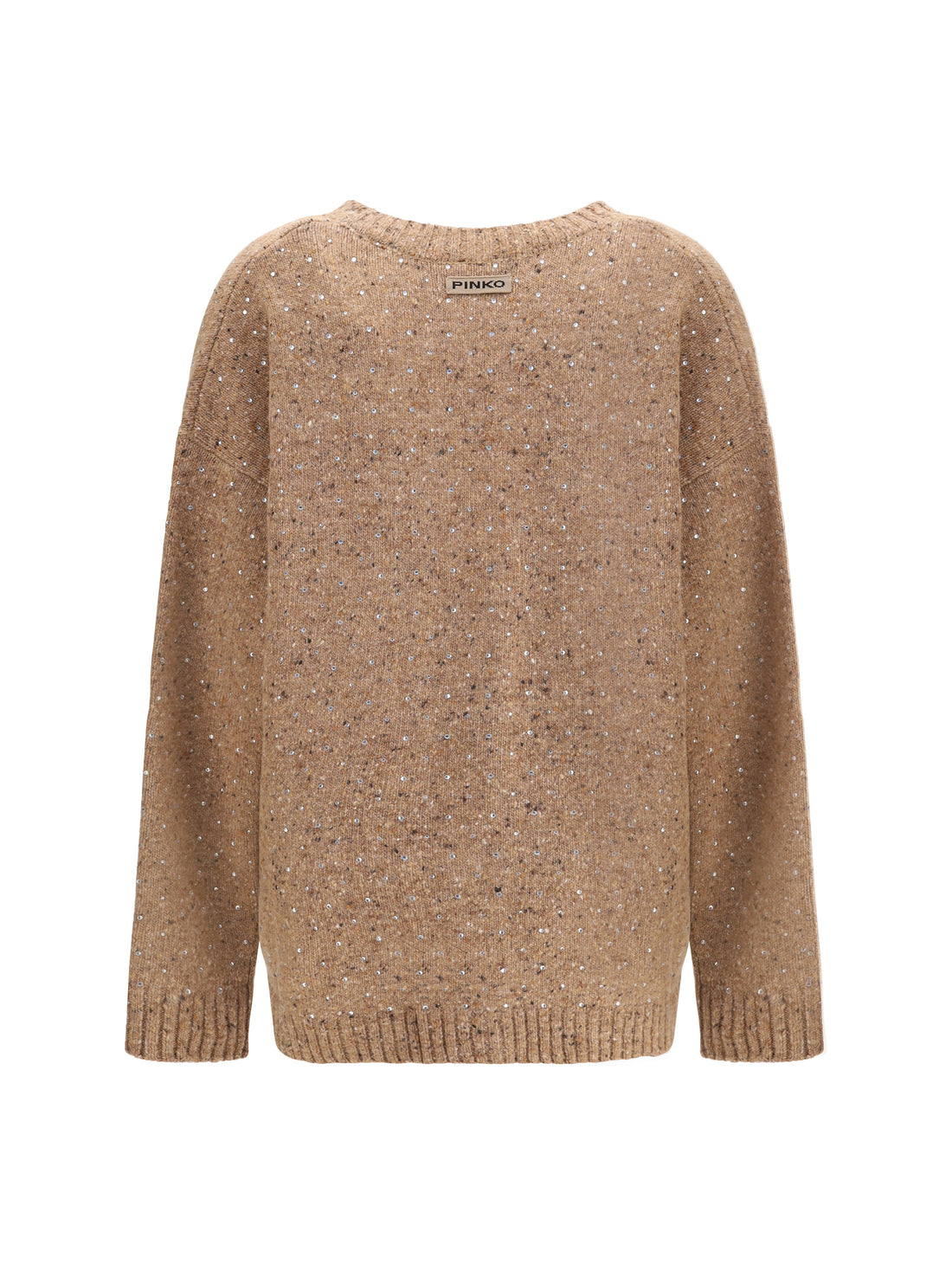 PINKO M boucl? fabric cardigan with rhinestones
