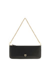 horizontal flat leather shoulder bag