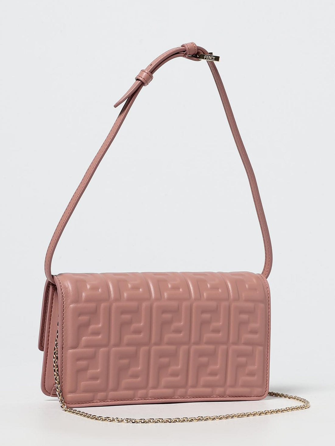 Baguette FF Leather Shoulder Bag