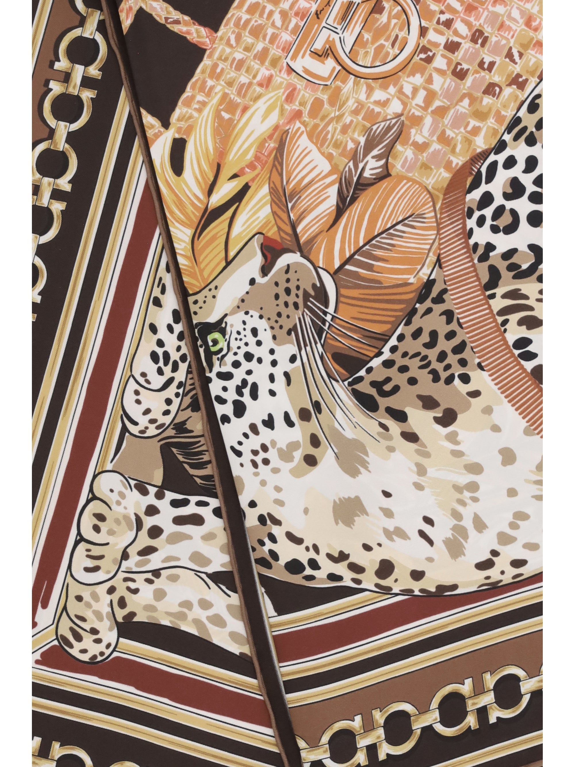 leopard-print silk scarf