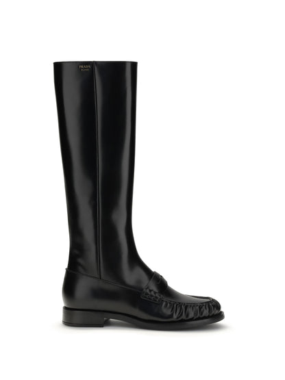 PRADA 37 smooth leather boots 