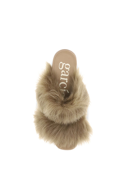 PEDRO GARCIA 37 fur-trimmed mules sandals