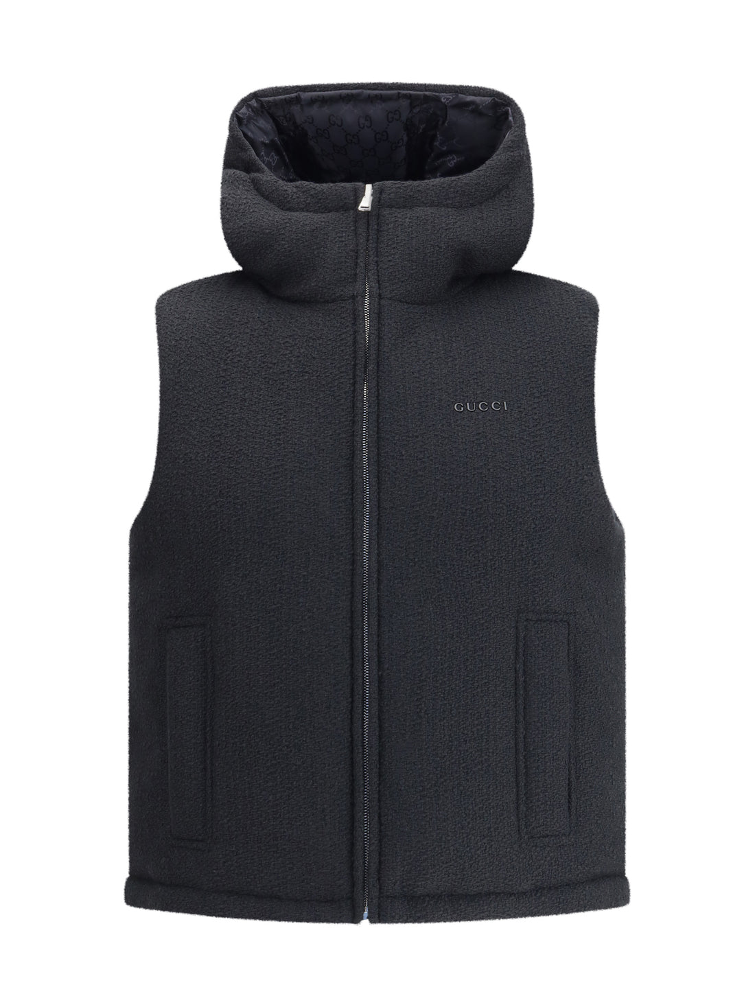 GUCCI 42  reversible bouclé wool gilet