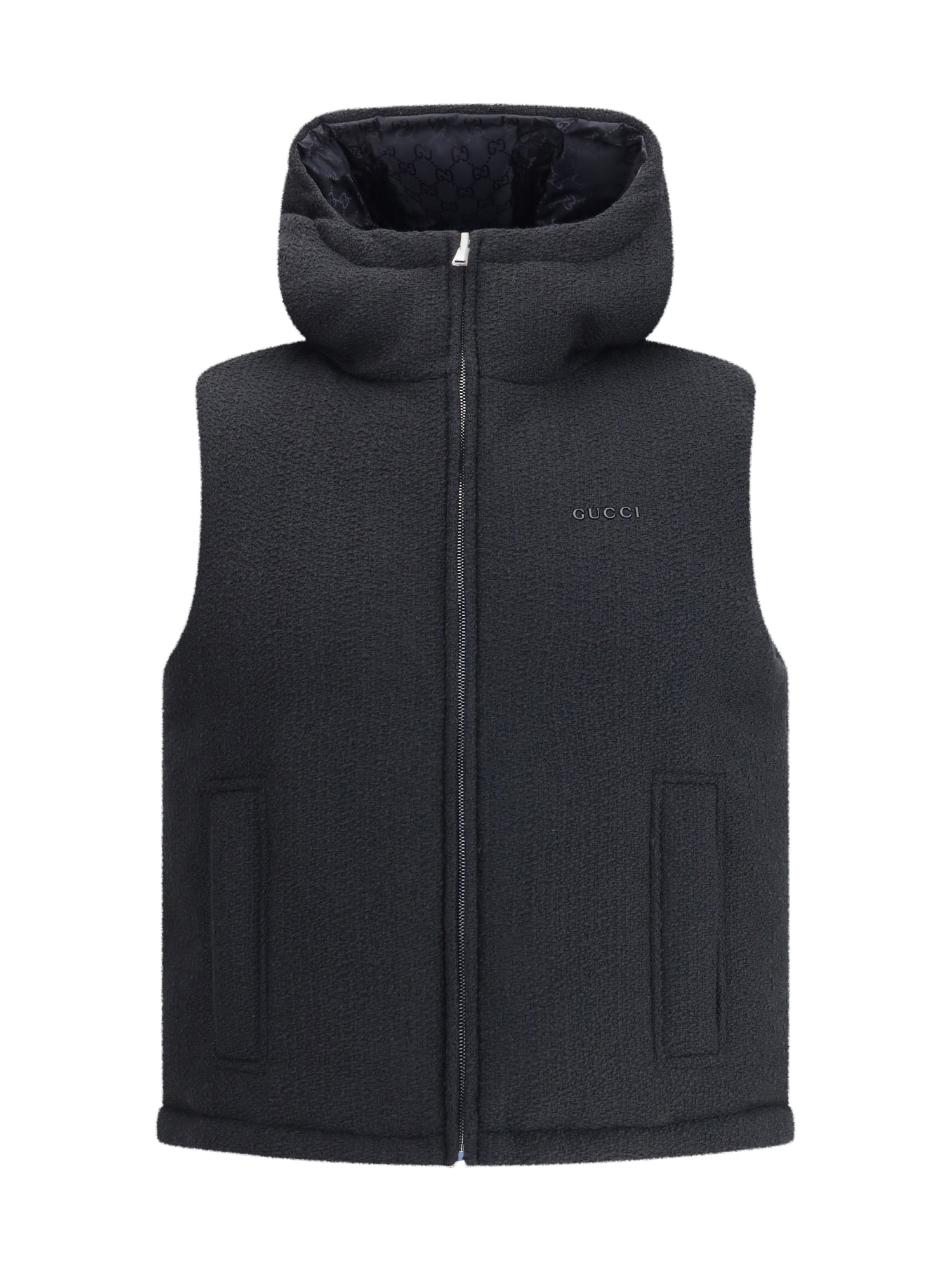 GUCCI 42  reversible bouclé wool gilet