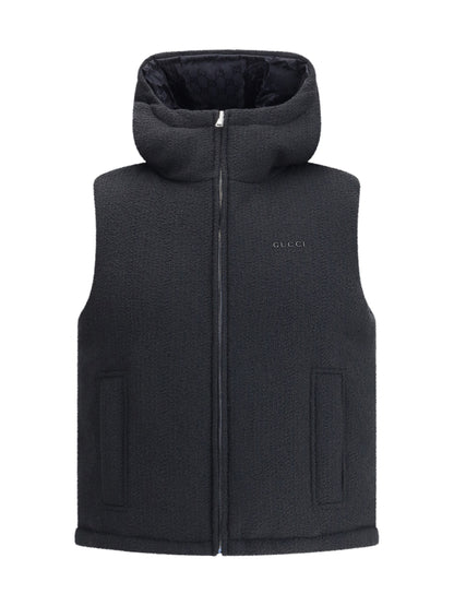 GUCCI 42  reversible bouclé wool gilet