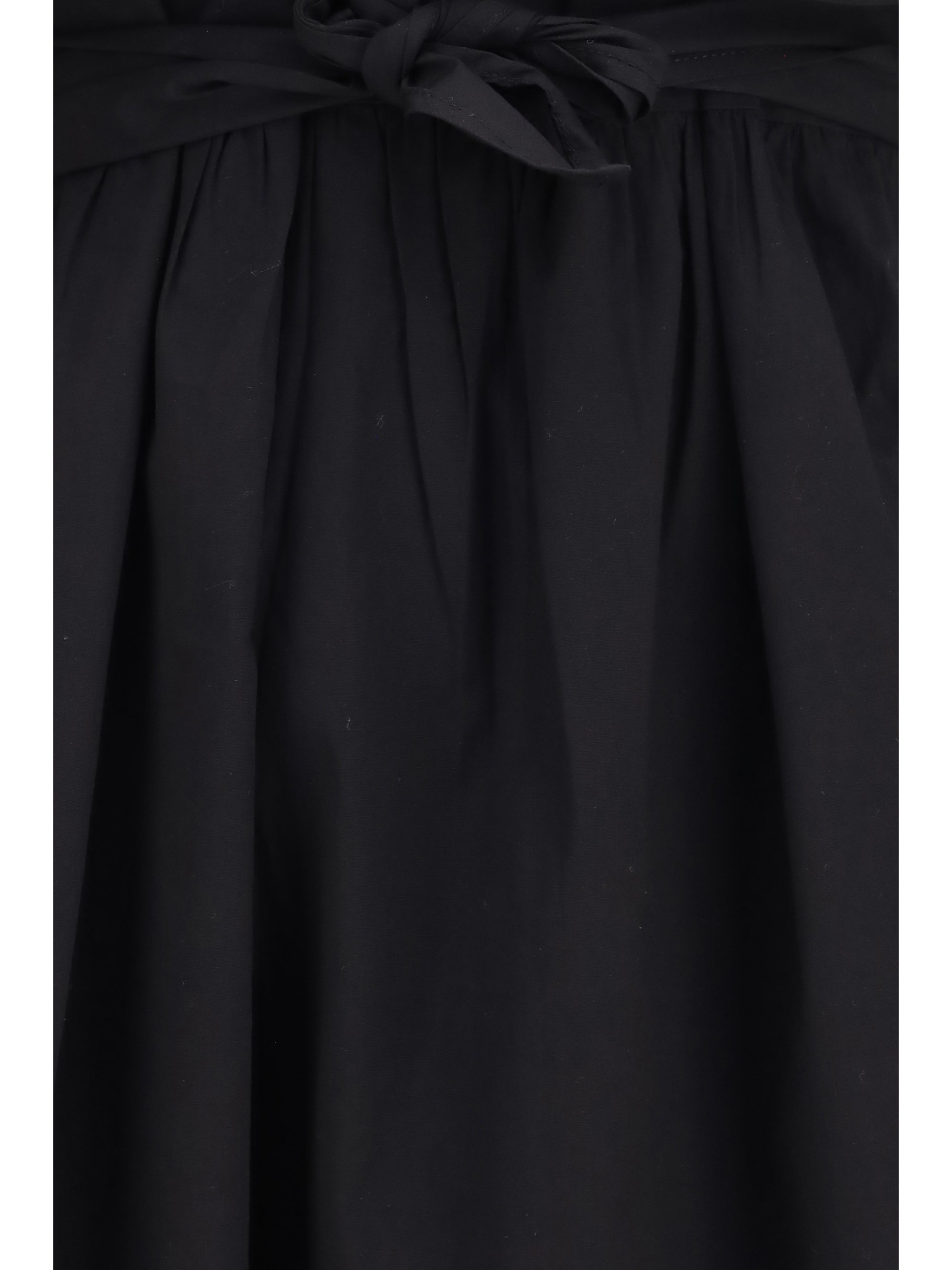midi dress with bows and puff shoulders