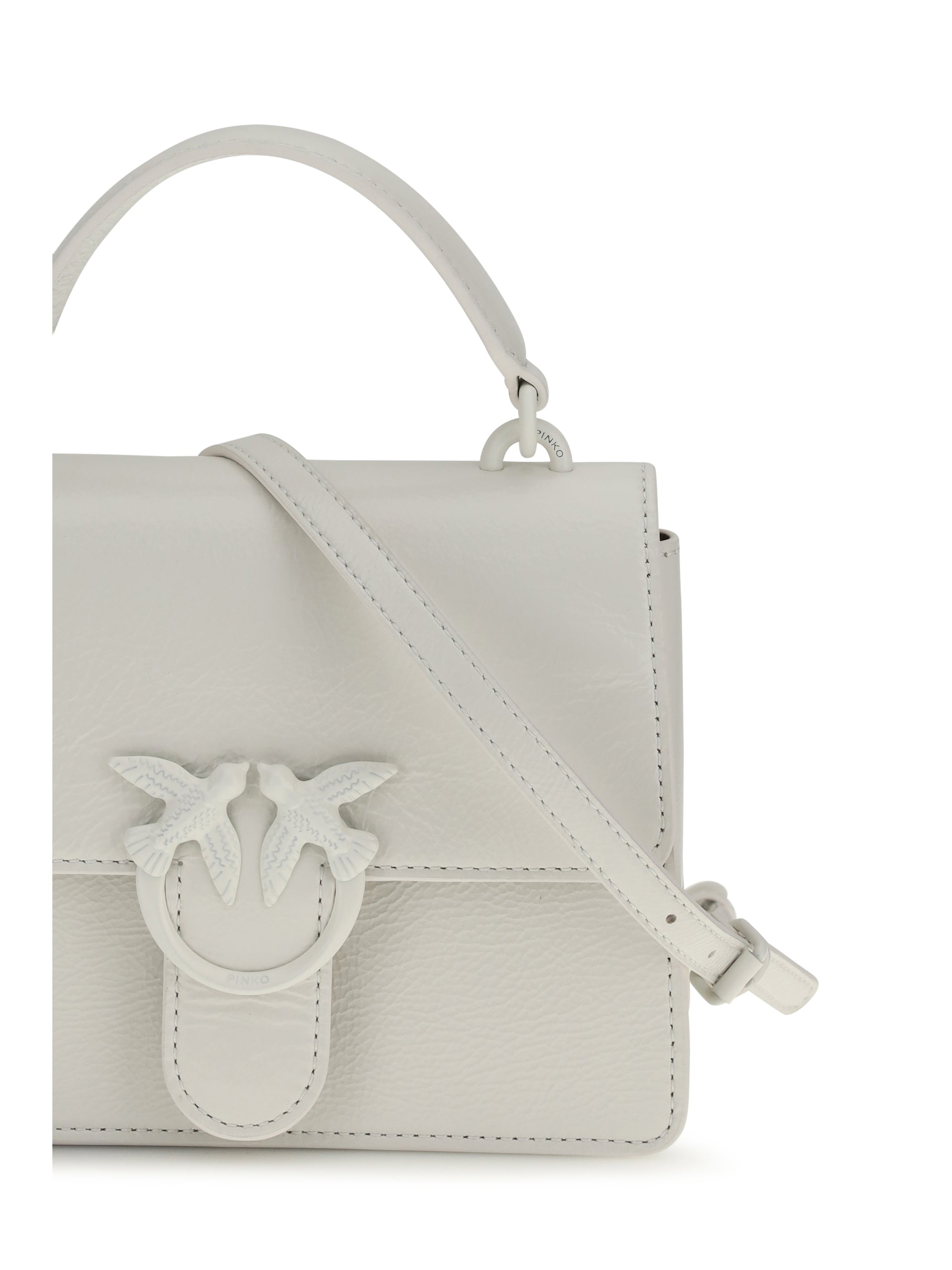 shiny leather love one top mini handbag