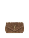 small loulou shoulder bag in matelassé suede