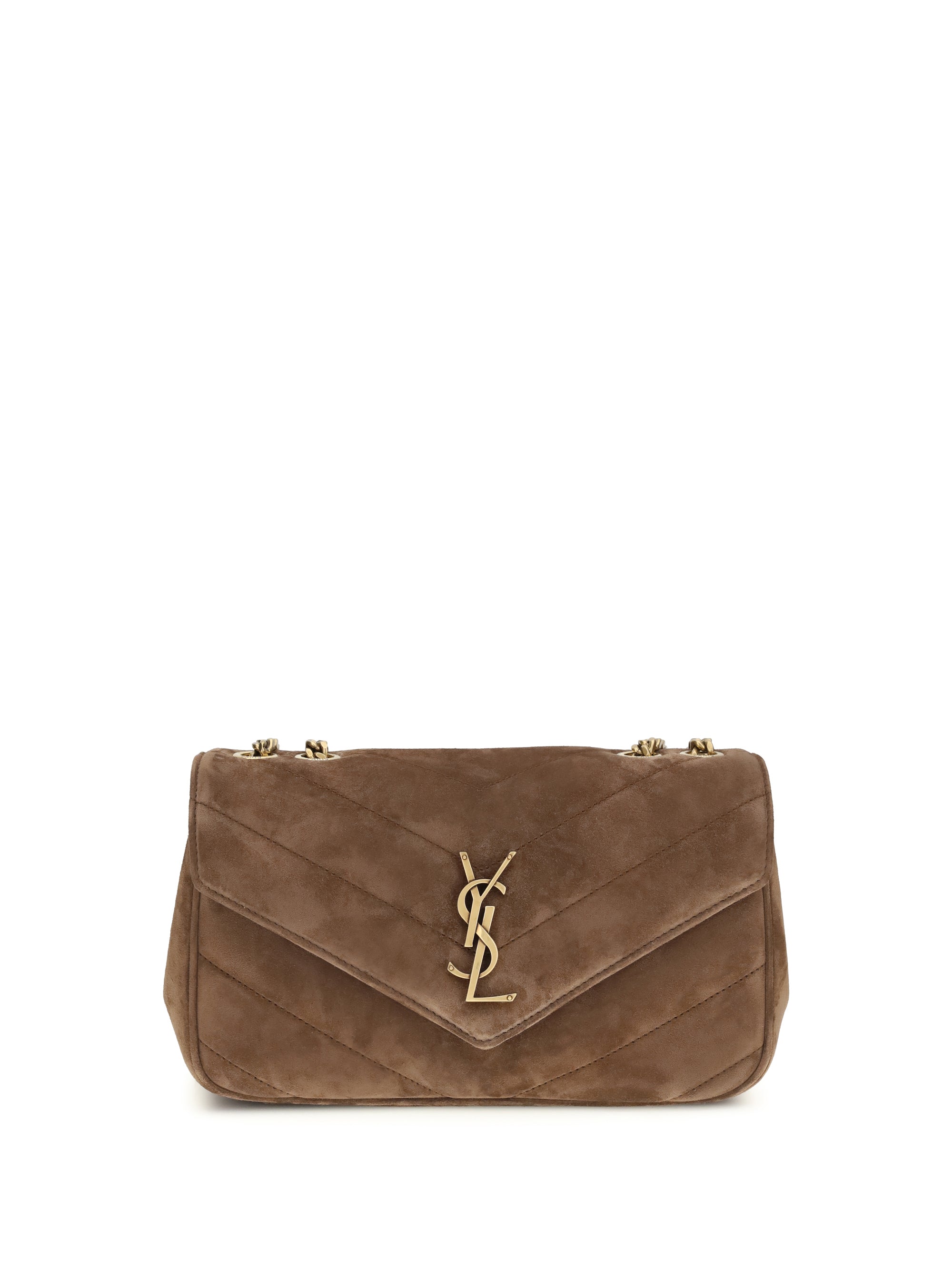 small loulou shoulder bag in matelassé suede