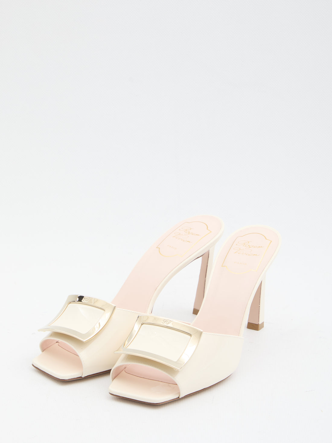 ROGER VIVIER 36 trompette metal mule sandals