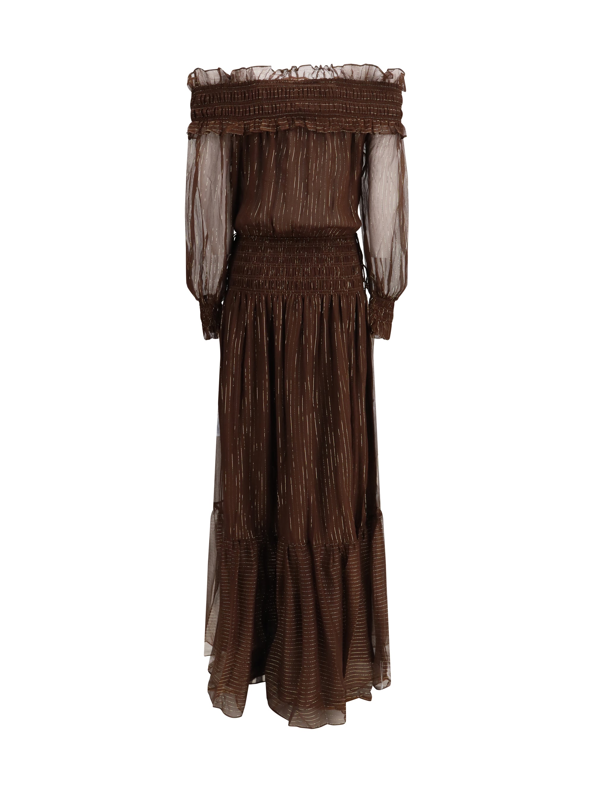 georgette off shoulder maxi dress