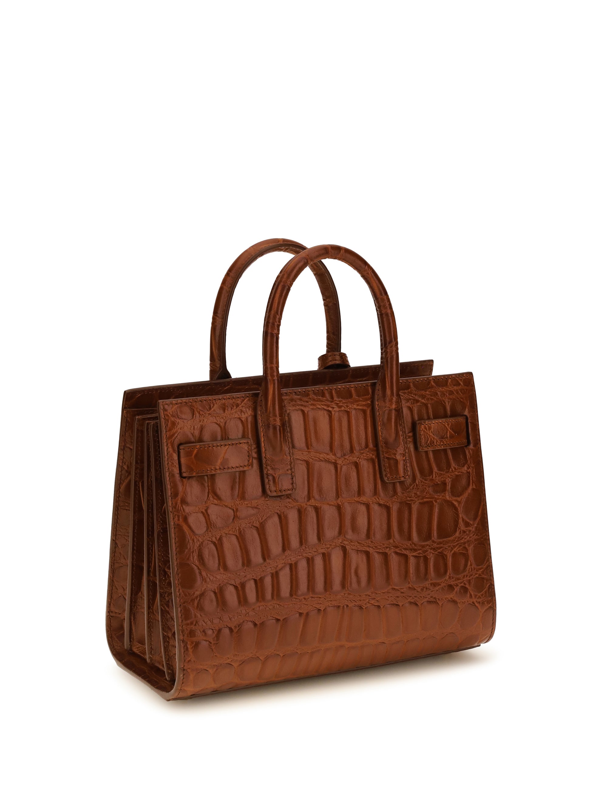 sac de jour handbag in crocodile-embossed leather
