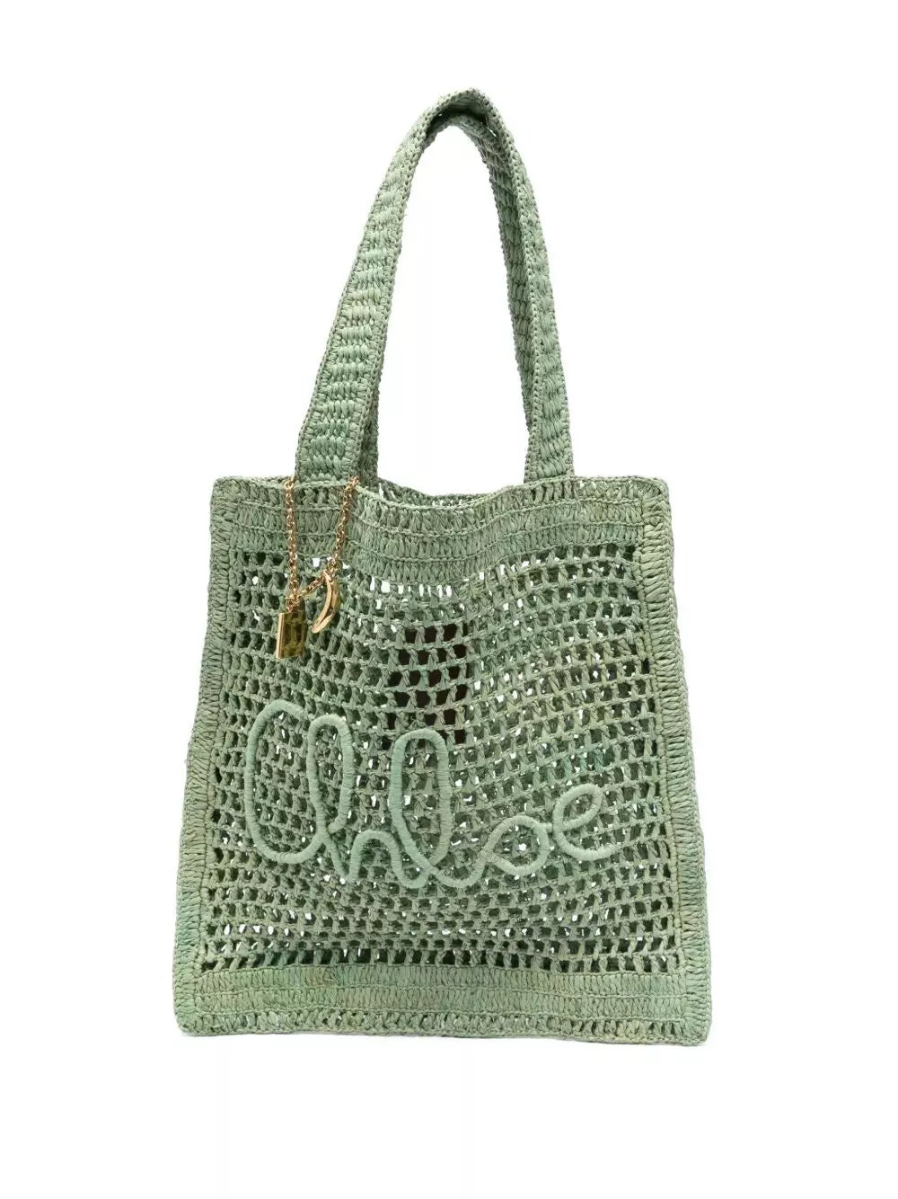 Chloé Summer Banana Raffia Tote Bag