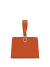rigid leather handbag