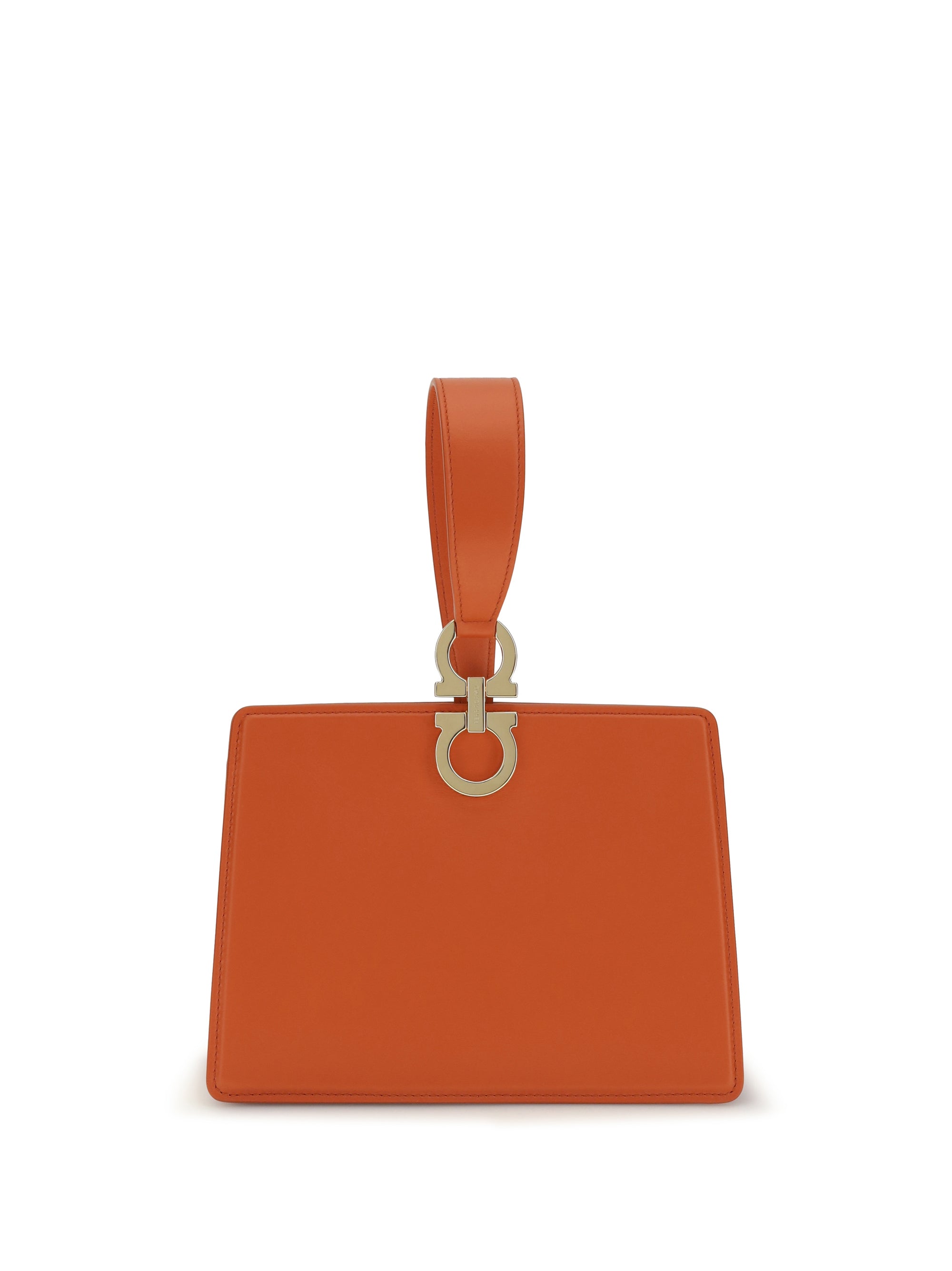 rigid leather handbag