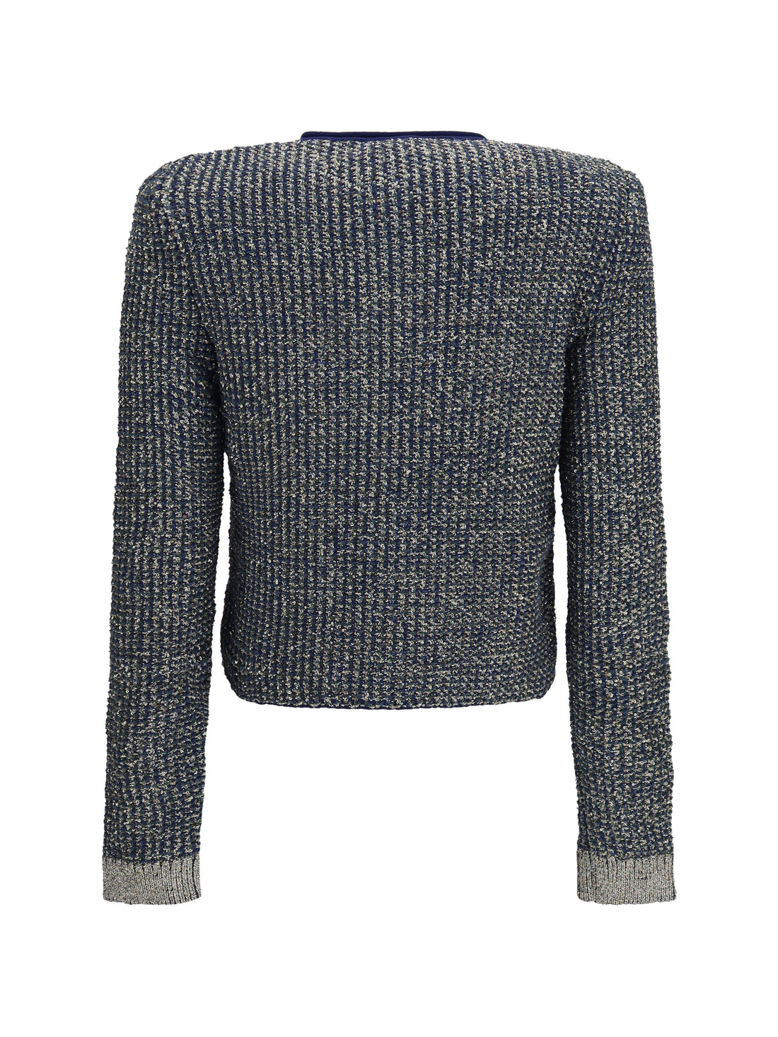 BALMAIN 36 quilted sequin cardigan with decorative buttons