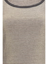 striped linen lamé jersey tank top with glossy finishes