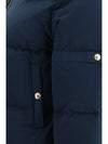 waxed technical puffer jacket with hood