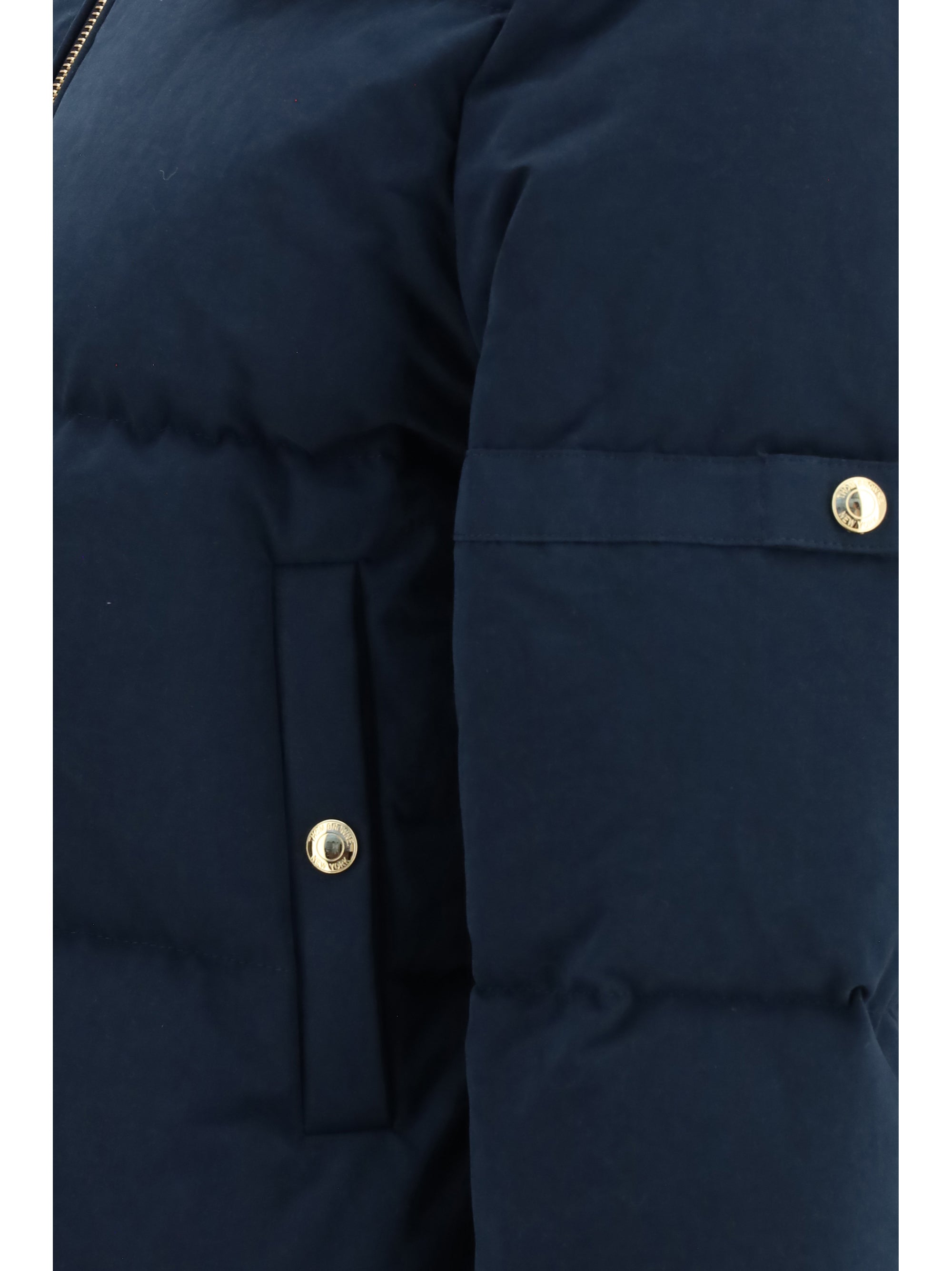 waxed technical puffer jacket with hood