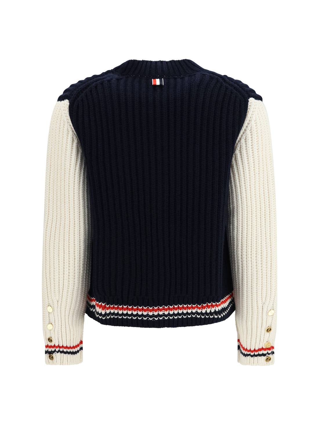 THOM BROWNE 40 bicolor cashmere cardigan