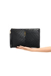 cassandre chevron quilted leather clutch bag