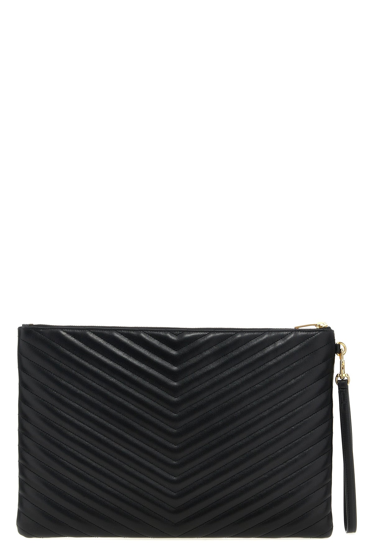 cassandre chevron quilted leather clutch bag