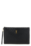 cassandre chevron quilted leather clutch bag