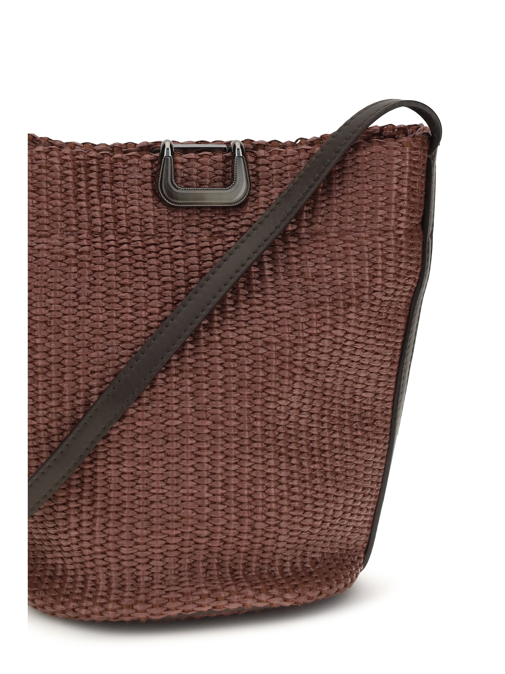 small sartorial bucket bag in raffia