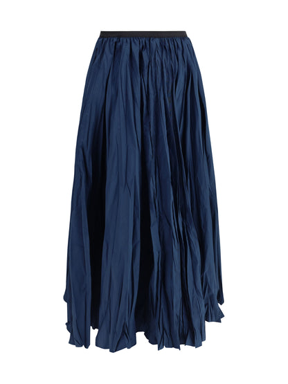 SARA ROKA 40 crinkle-effect design pleated midi skirt