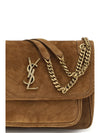 medium niki suede shoulder bag