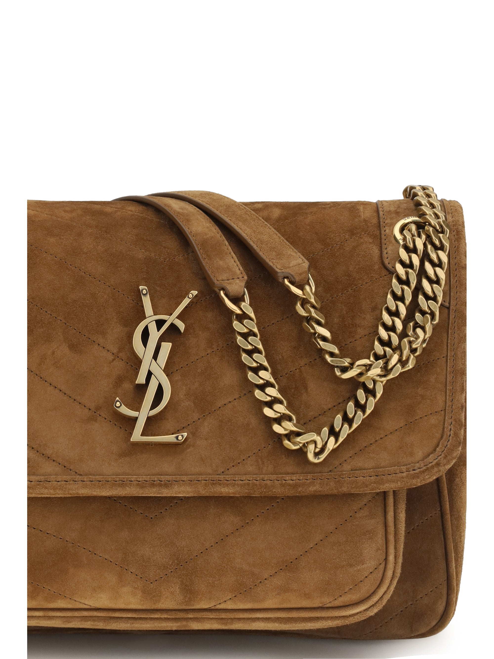 medium niki suede shoulder bag