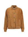 corduroy jacket with embellished button closure