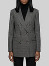 double-breasted prince of wales check jacket