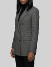 double-breasted prince of wales check jacket