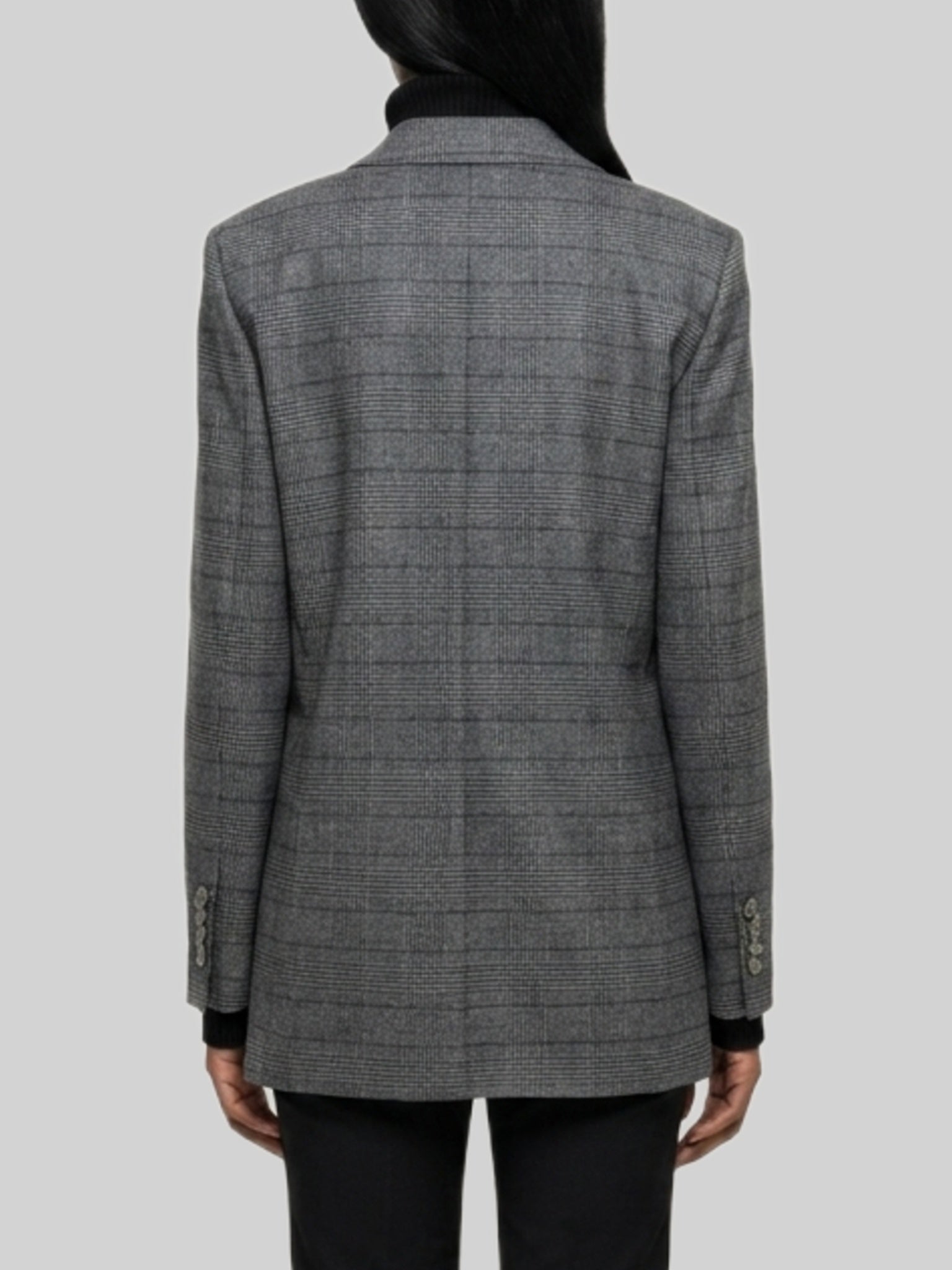 double-breasted prince of wales check jacket
