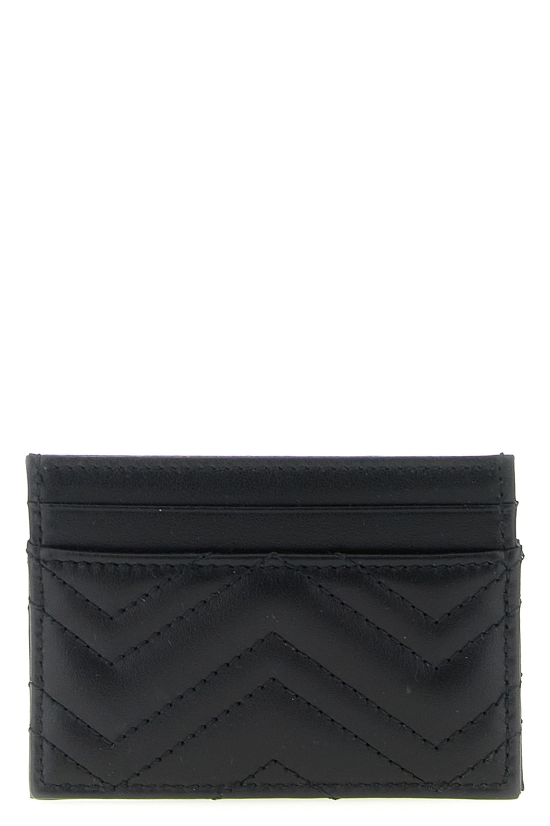 GUCCI OS gg marmont card holder in chevron matelassé leather
