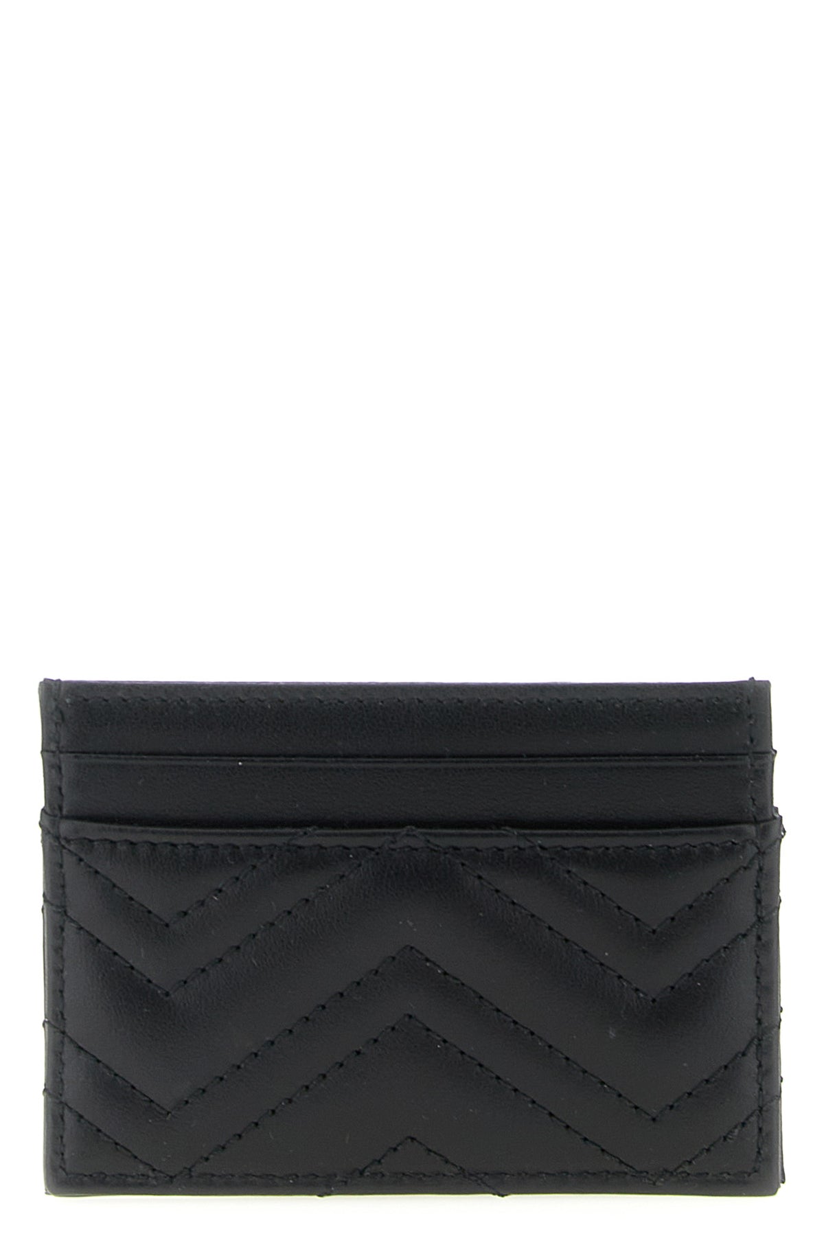 gg marmont card holder in chevron matelassé leather