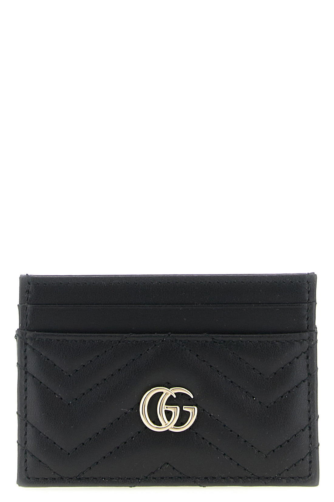 GUCCI OS gg marmont card holder in chevron matelassé leather