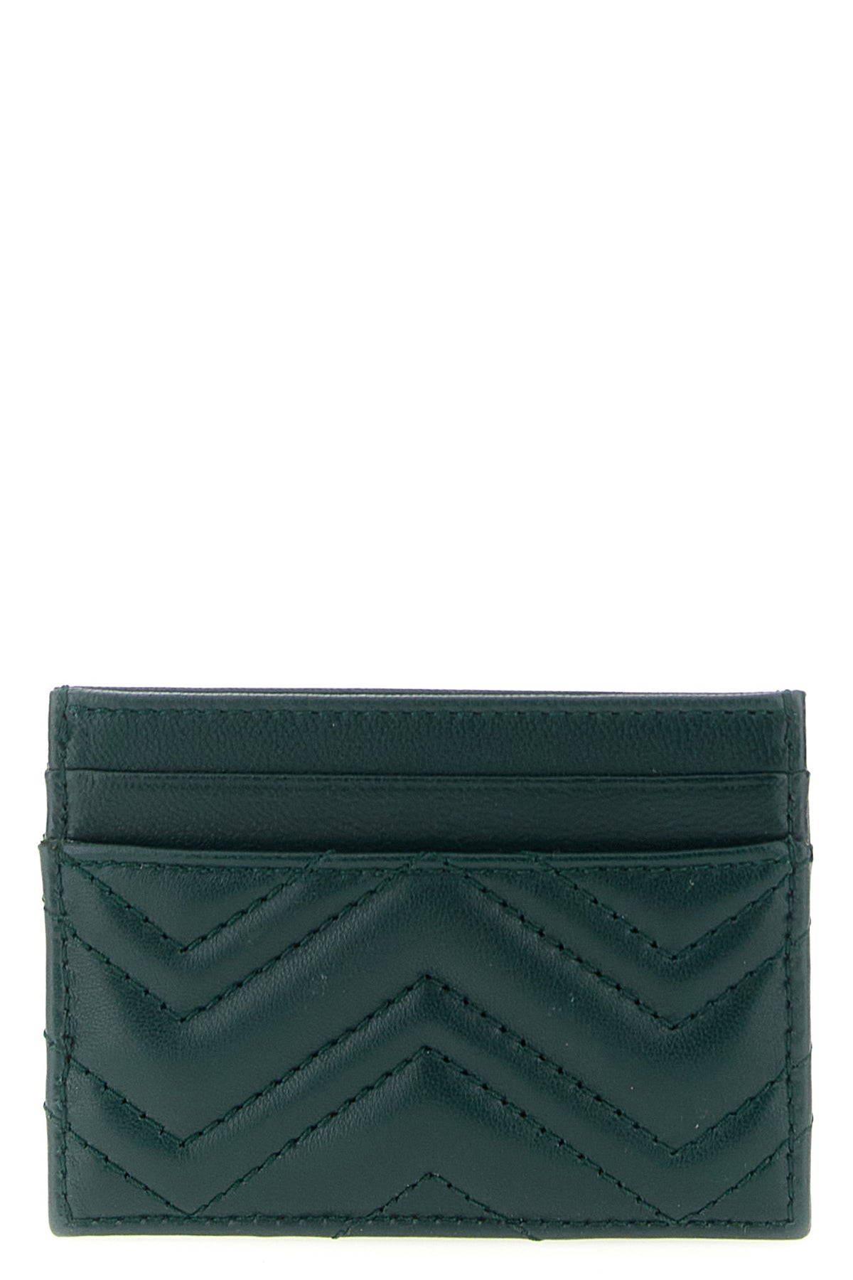 gg marmont card holder in chevron matelassé leather