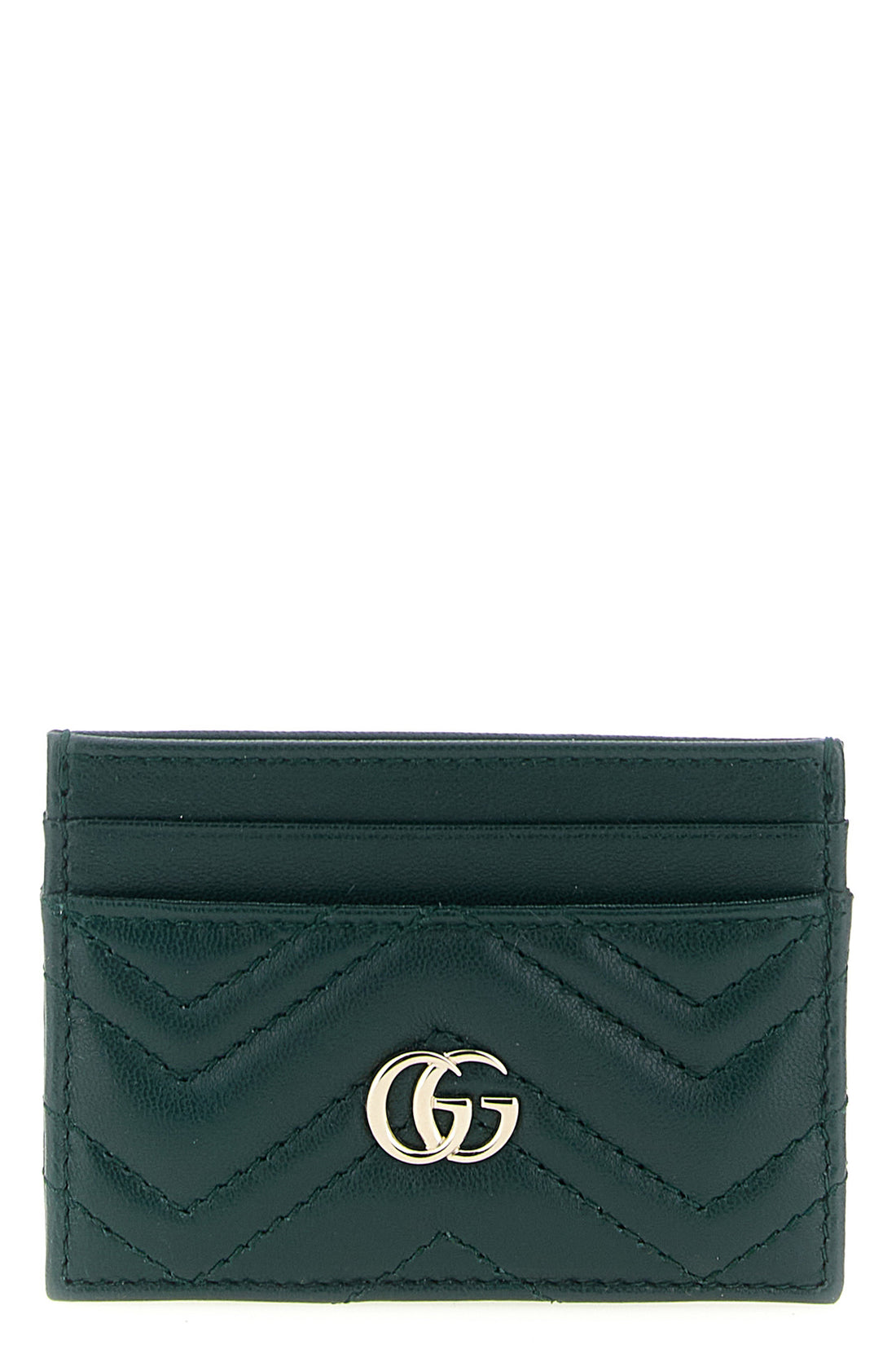 GUCCI OS gg marmont card holder in chevron matelassé leather