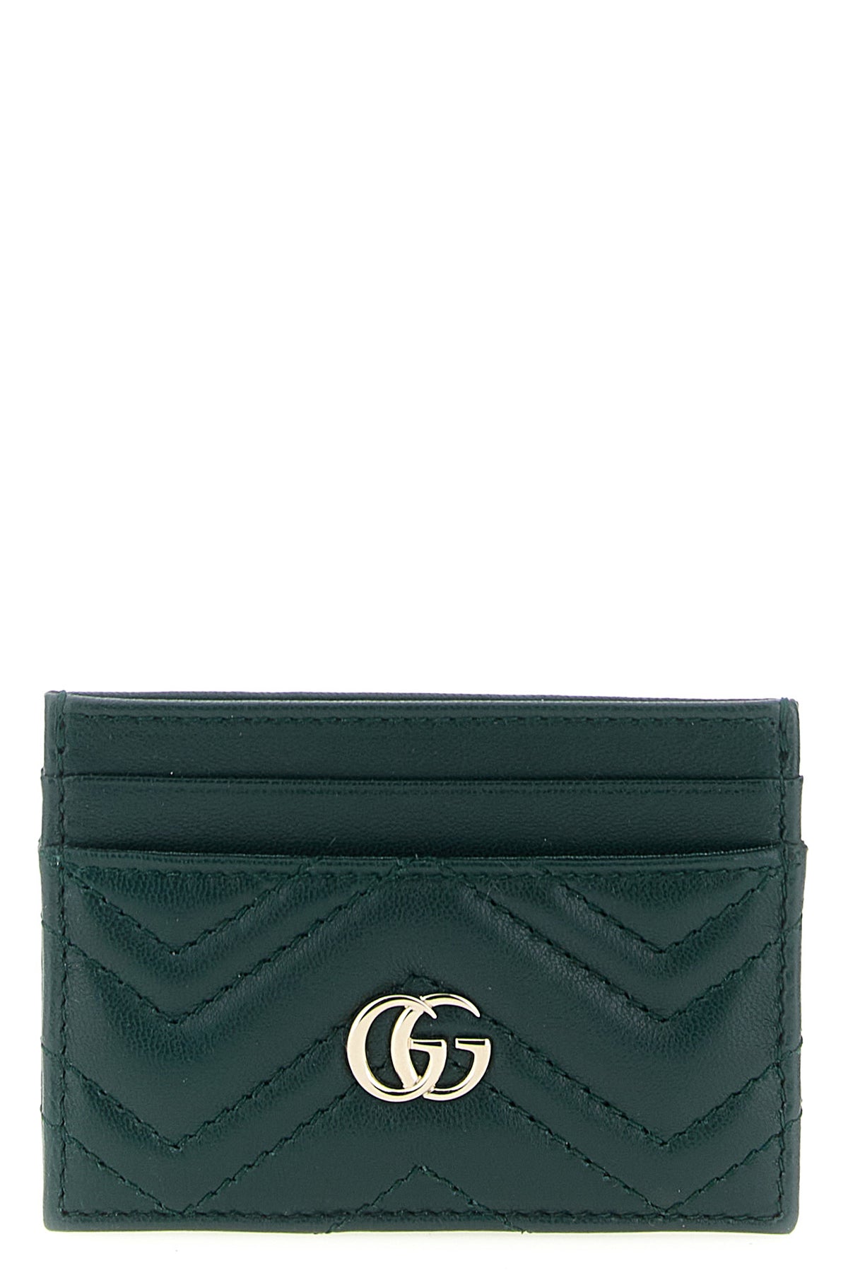gg marmont card holder in chevron matelassé leather