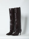 lea dark brown boots