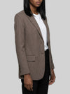 single-breasted micro-check jacket